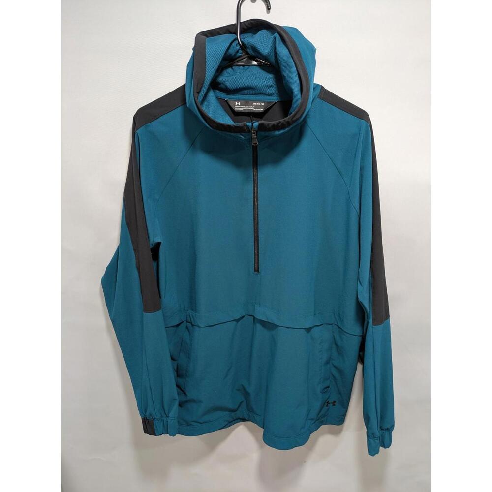 Mens Under Armour HeatGear Loose Anorak Mesh Lined Teal Breathable Jacket Size M
